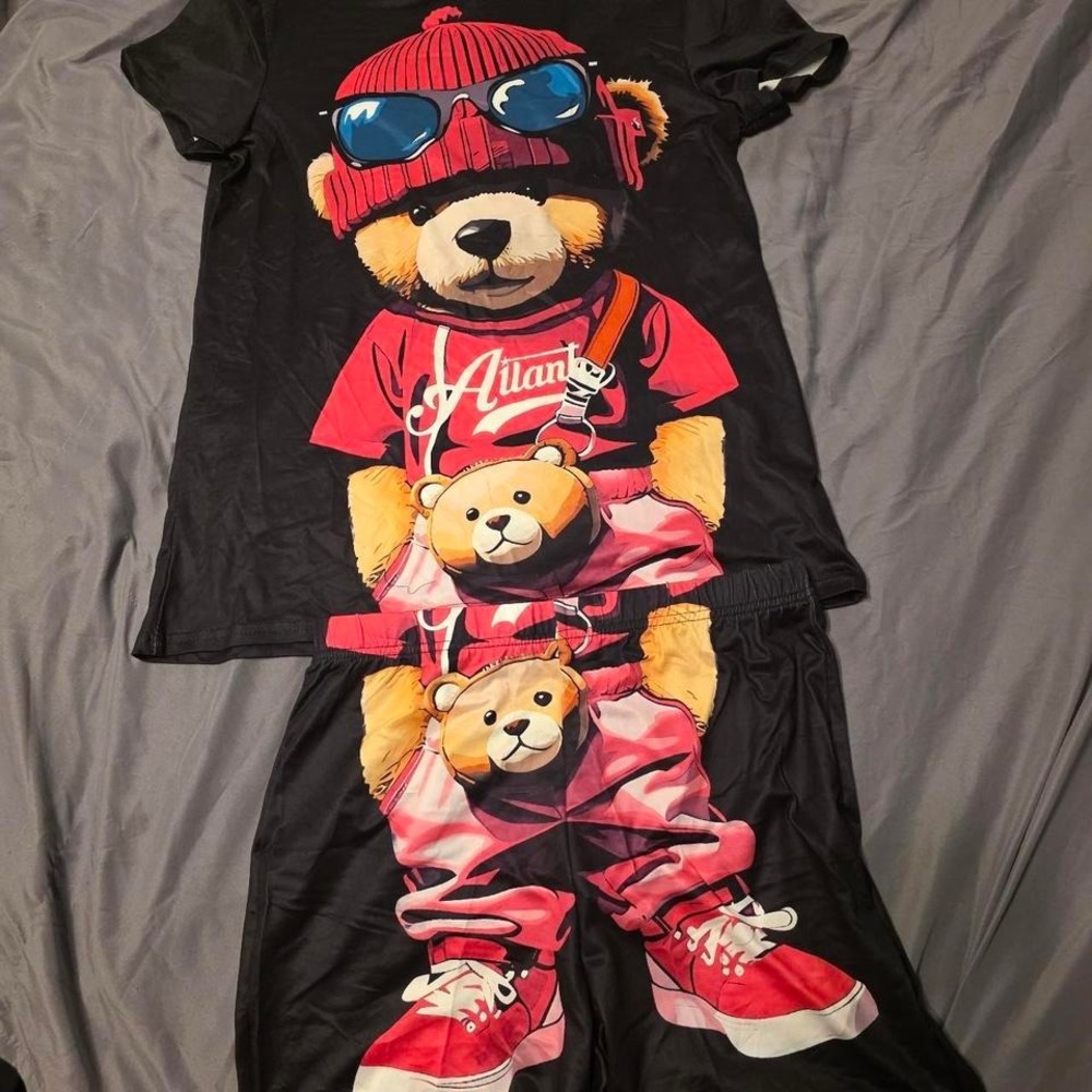 Matching Teddy Bear Streetwear Set 🔥 Size M
